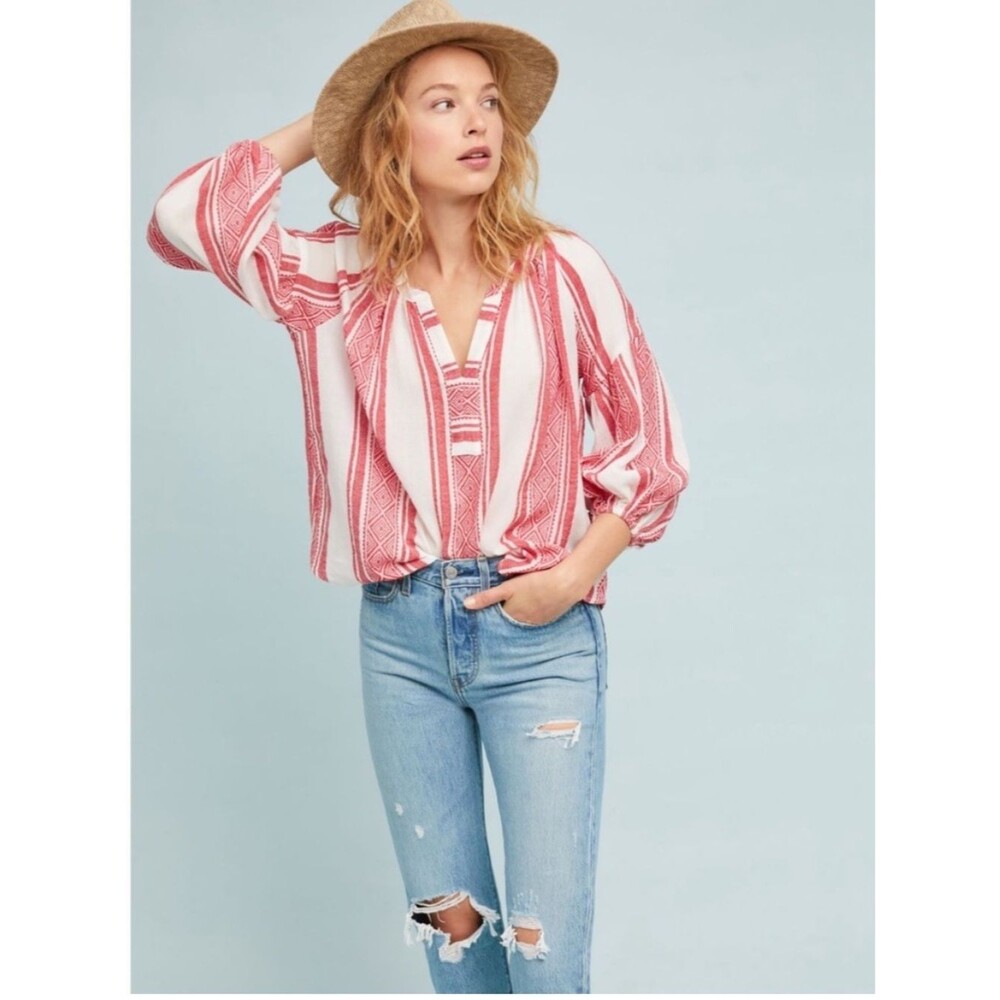 Velvet by Graham & Spencer For Anthropologie Peasant Blouse